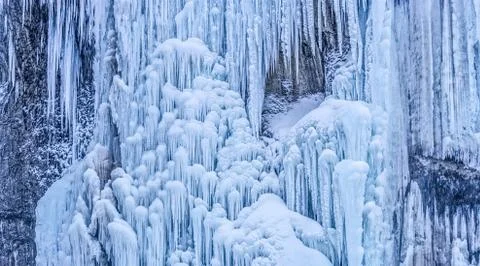 Frozen waterfall background Foto stock