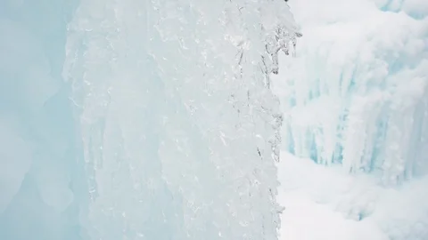 Frozen waterfall during the cold snap Stock Footage 102494021