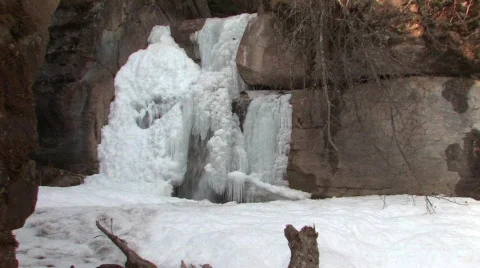 Frozen Waterfall Stock Footage 116023