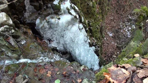 Frozen Waterfall Stock Footage 22465772