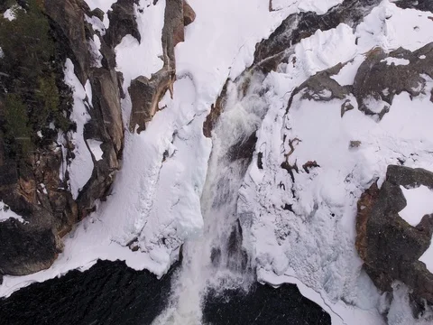 Frozen waterfall Stock Footage 73956146