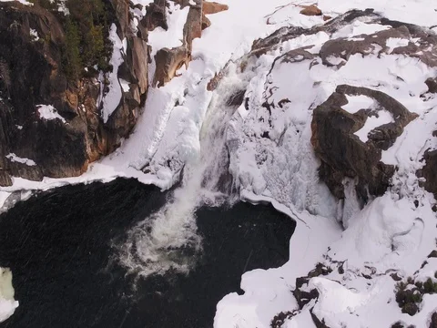 Frozen waterfall Stock Footage 73959017