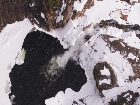 Frozen waterfall Stock Footage 73959046