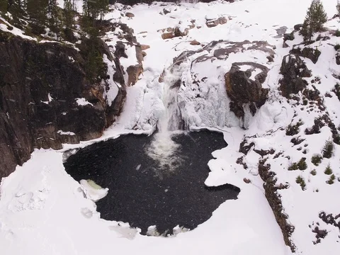 Frozen waterfall Stock Footage 73963238