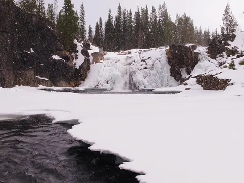 Frozen waterfall Stock Footage 73963622