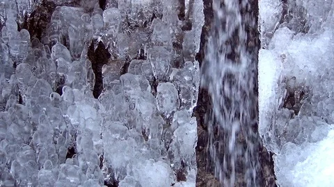 Frozen waterfall Video stock 75039977