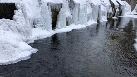 Frozen waterfall Stock Footage 102276043