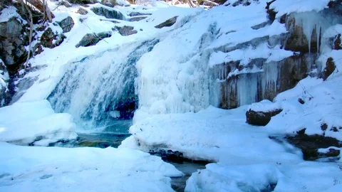 Frozen waterfall Stock Footage 102737527