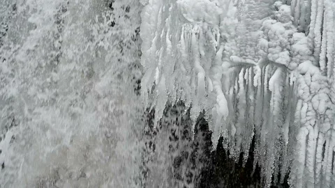 Frozen waterfall. Stock Footage 122310993