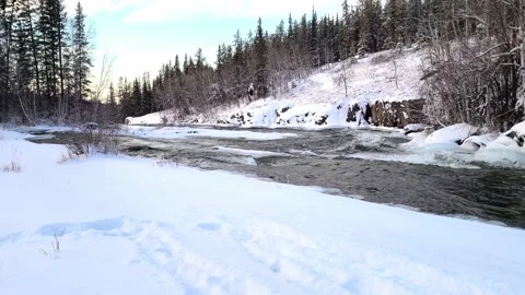 Frozen waterfall Stock Footage 142770427