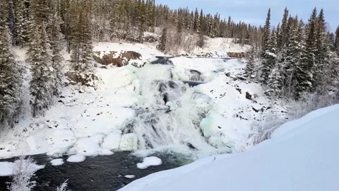 Frozen waterfall Stock Footage 142770496