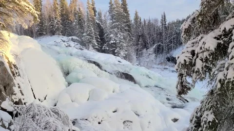 Frozen waterfall Stock Footage 142771662