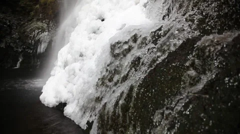 Frozen waterfall in Iceland Stock Footage 36368065