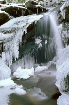Frozen waterfall Stock Photos