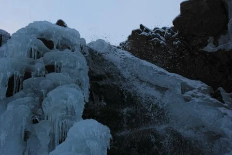 Frozen waterfall Stock Photos