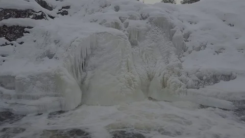 Frozen waterfall rotation Stock Footage 85569771