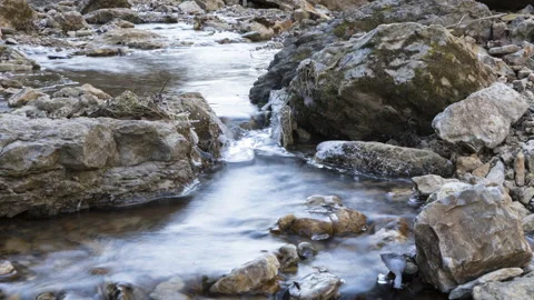 Frozen Waterfall Time-Lapse 1 Stock Footage 132907223