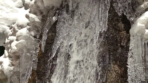 Frozen waterfall in winter 库存影片 86289220