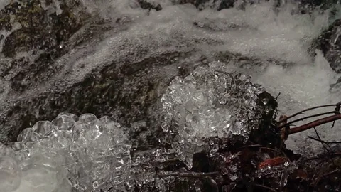 Frozen waterfall in winter Video stock 86289951