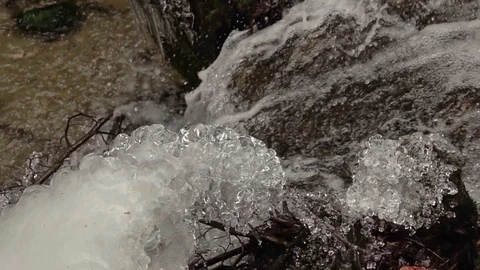 Frozen waterfall in winter 스톡 동영상 86290063