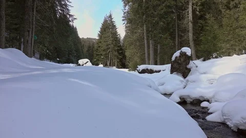Frozen waterfall in winter Stock-Footage 87222574