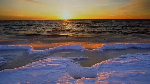 Frozen waves Stock Footage 102805673