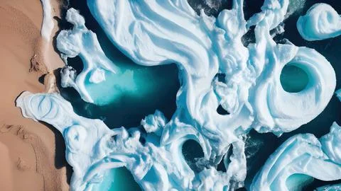 Frozen waves wallpaper Stock Illustration