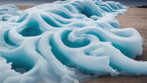 Frozen waves wallpaper Stock Illustration