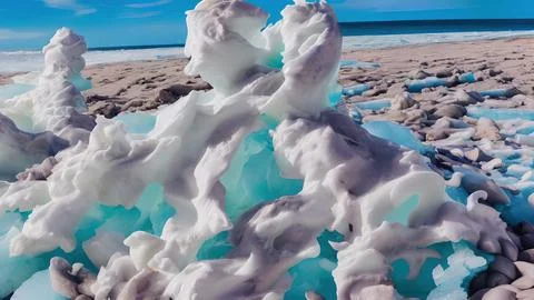 Frozen waves wallpaper Stock Illustration