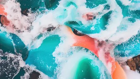 Frozen waves wallpaper Stock Illustration