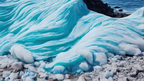 Frozen waves wallpaper Stock Illustration