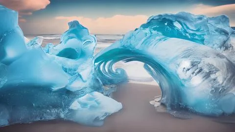 Frozen waves wallpaper Stock Illustration