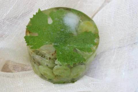 Frozen white grapes Stock Photos