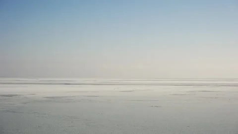 Frozen White Ocean with Blue Sky Climate Scene Stock-Footage 326373253