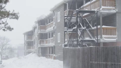 Frozen Wind And Snow Turn Dartmouth Into A White Desert In Nova Scotia Canada Stock Footage 313758259