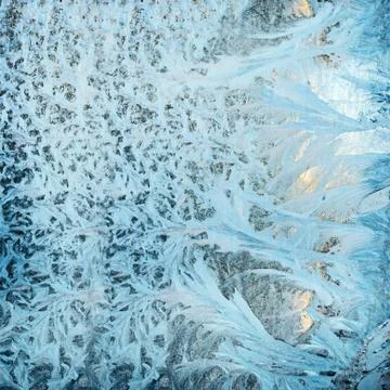 Frozen window glass. Stock Photos