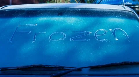 Frozen windscreen Foto stock
