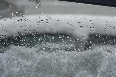 Frozen Windshield from Driver's Perspective Stock Photos