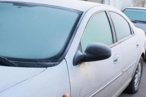 Frozen windshield Stock Photos