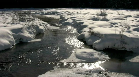 Frozen winter creek Stock Footage 309953