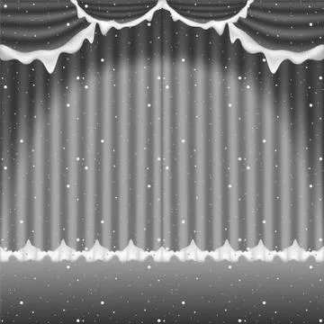 Frozen Winter Curtain Stock Illustration