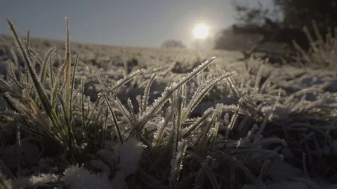 Frozen winter ground at a low angle background Stock-Footage 75914329