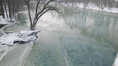 Frozen Winter Waterways Stock Footage 170191729