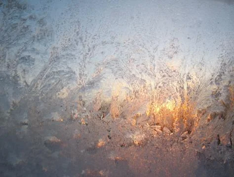 Frozen winter window Stock Photos