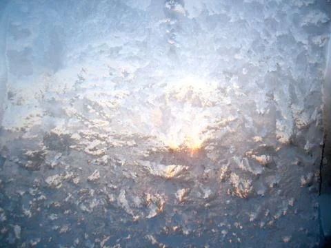 Frozen winter window Stock Photos