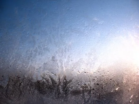 Frozen winter window Stock Photos