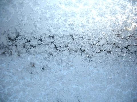 Frozen winter window Stock Photos