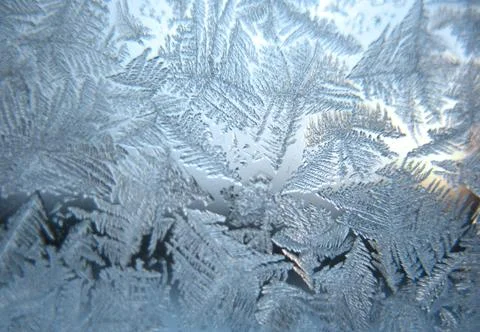 Frozen winter window Stock Photos