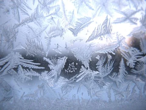 Frozen winter window Stock Photos