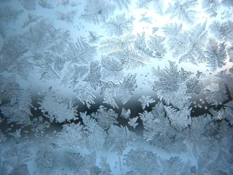 Frozen winter window Stock Photos